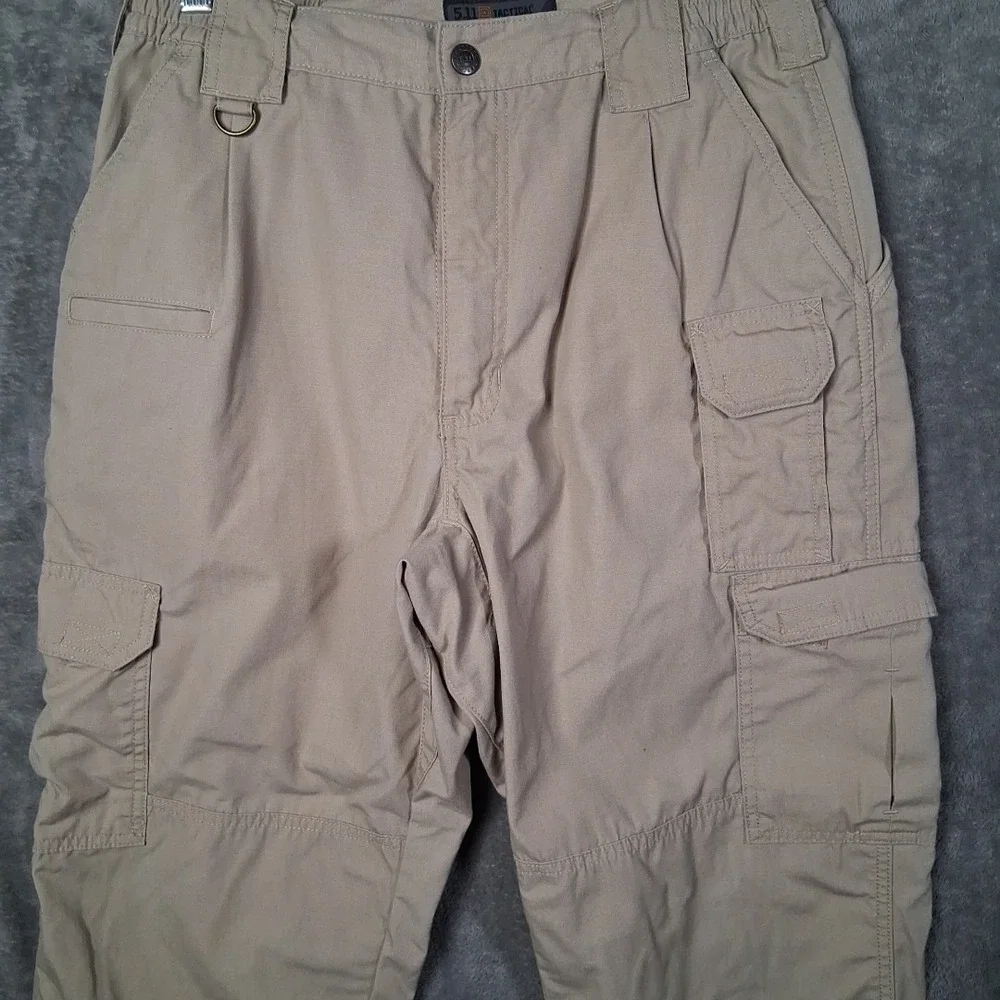 5.11 Tactical Regular Fit Cotton Canvas Cargo Pants Men 32x30 Khaki Beige - Picture 2 of 9